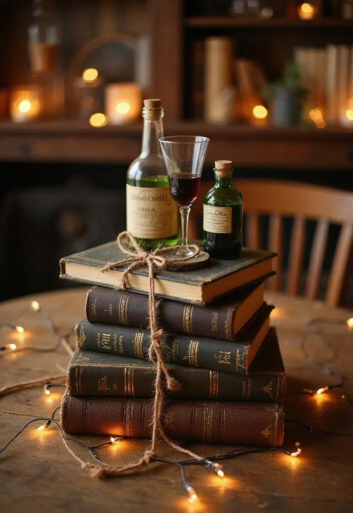 26 Harry Potter Theme Decoration Ideas Full Of Magic - 1. Enchanted Book Centerpieces