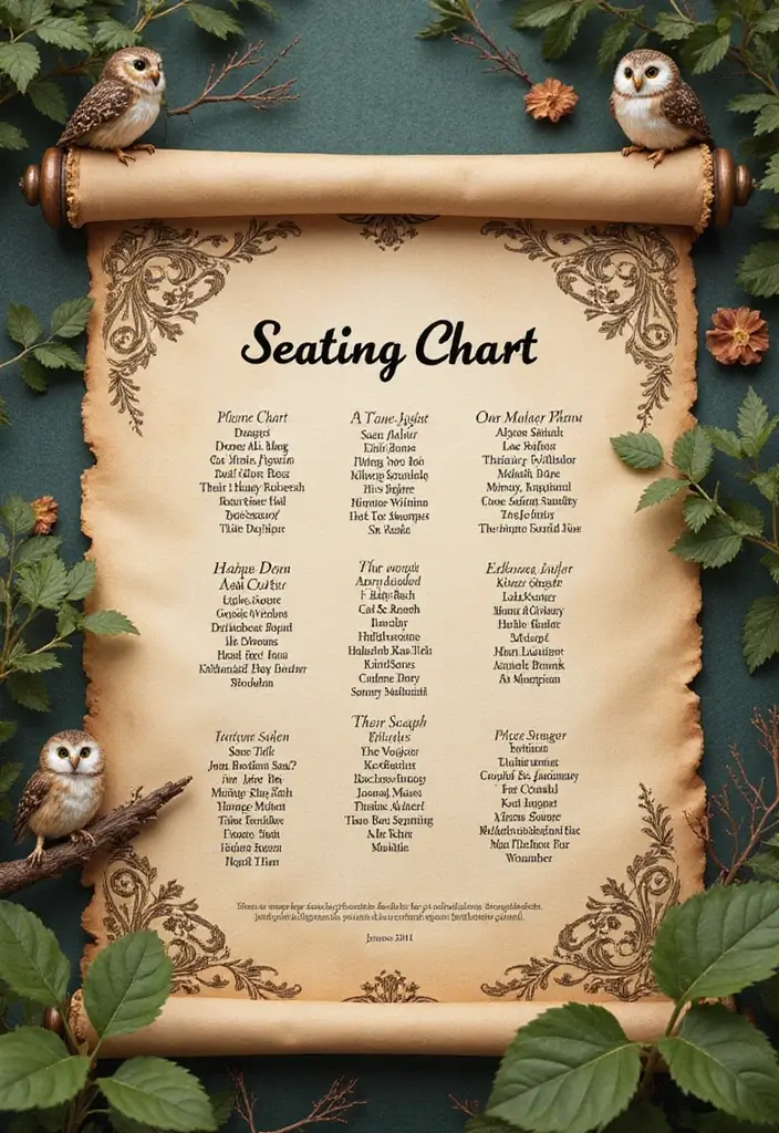 26 Harry Potter Theme Decoration Ideas Full Of Magic - 12. Magical Seating Chart