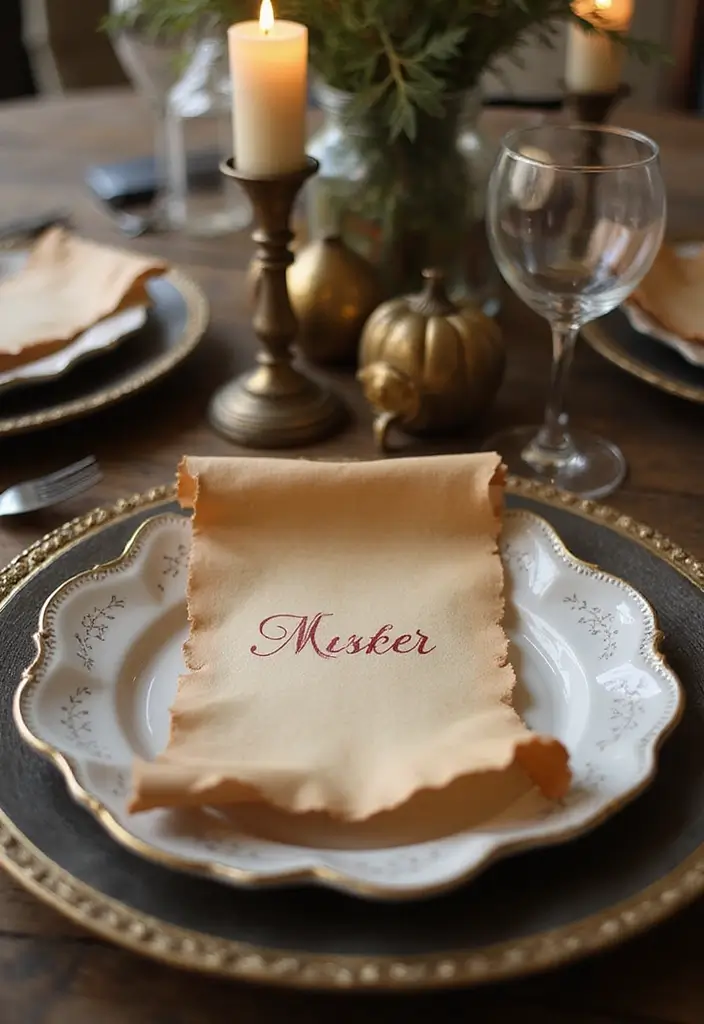 26 Harry Potter Theme Decoration Ideas Full Of Magic - 23. Whimsical Place Cards