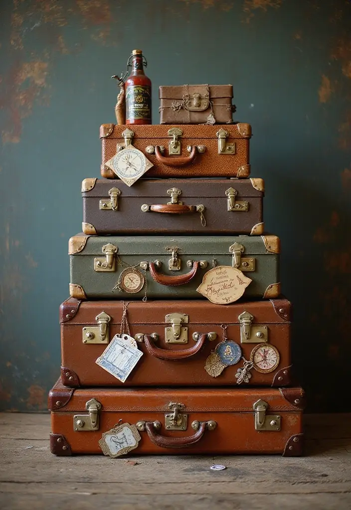 26 Harry Potter Theme Decoration Ideas Full Of Magic - 24. Vintage Suitcases as Decor