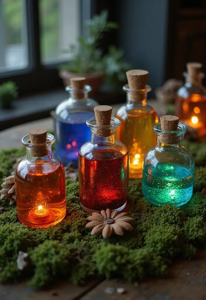 26 Harry Potter Theme Decoration Ideas Full Of Magic - 4. Potion Bottle Centerpieces