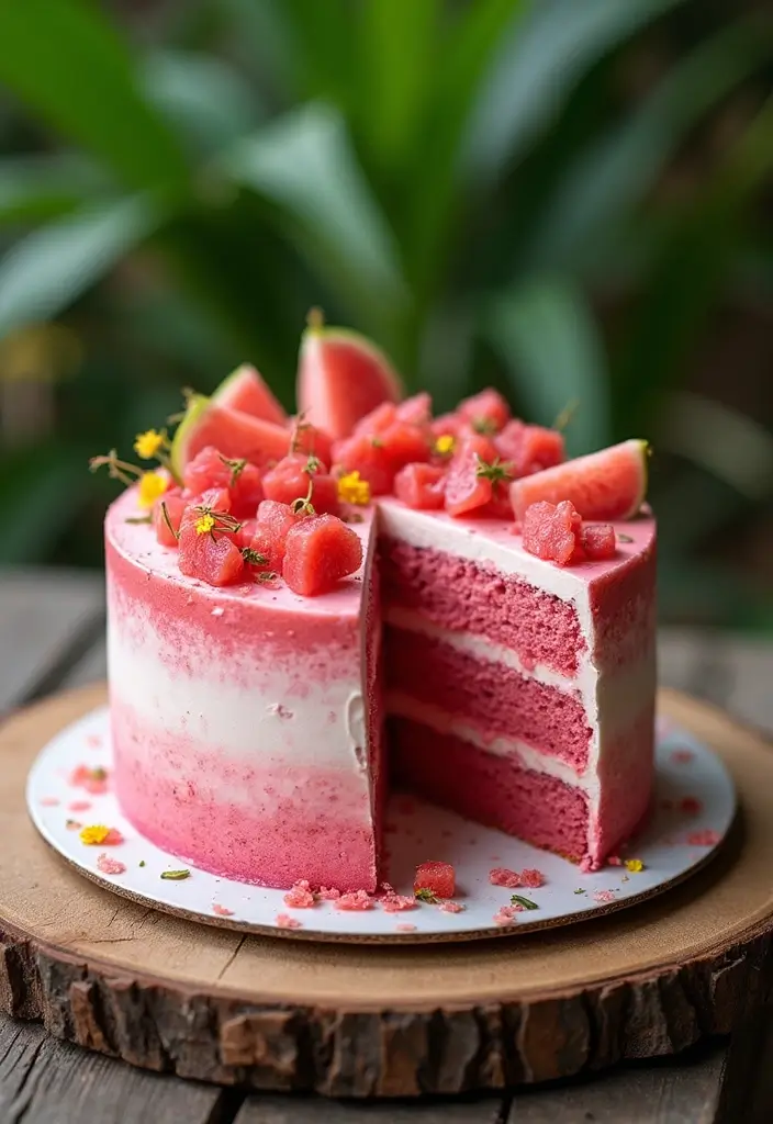 27 Aloha Cake Ideas With Tropical Vibes - 10. Layered Guava Cake