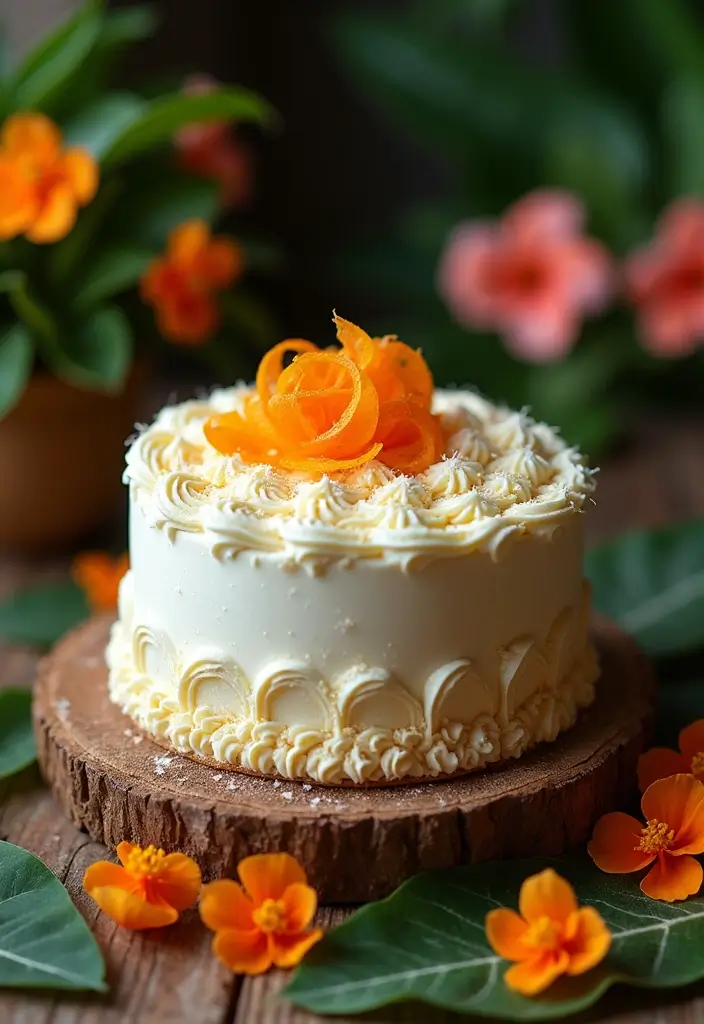 27 Aloha Cake Ideas With Tropical Vibes - 15. Thai Tea Cake with Coconut Cream