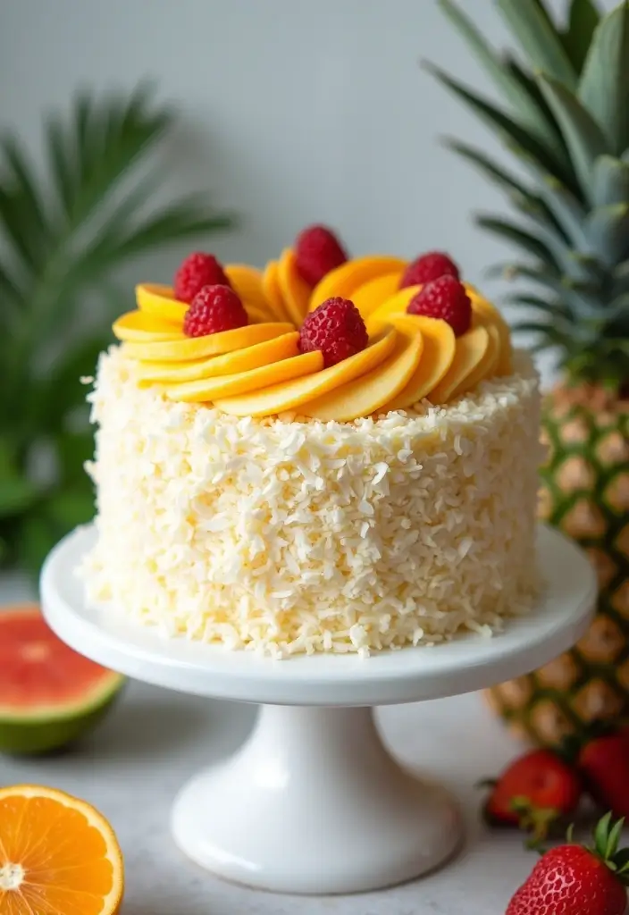 27 Aloha Cake Ideas With Tropical Vibes - 23. Tropical Chiffon Cake