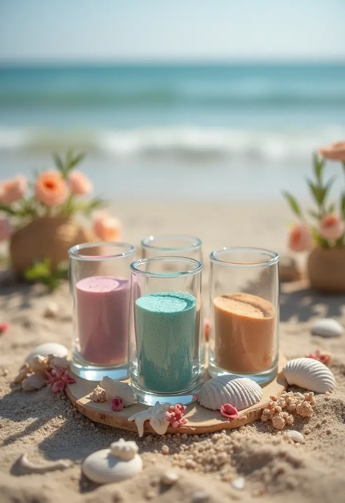 27 Beach Wedding Ideas That Feel Breezy and Beautiful - 18. Custom Sand Ceremony