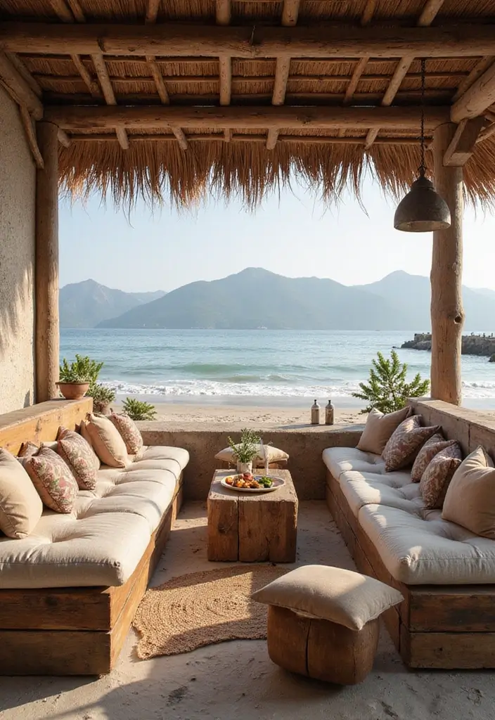 27 Beach Wedding Ideas That Feel Breezy and Beautiful - 27. Rustic Beach Lounge Area