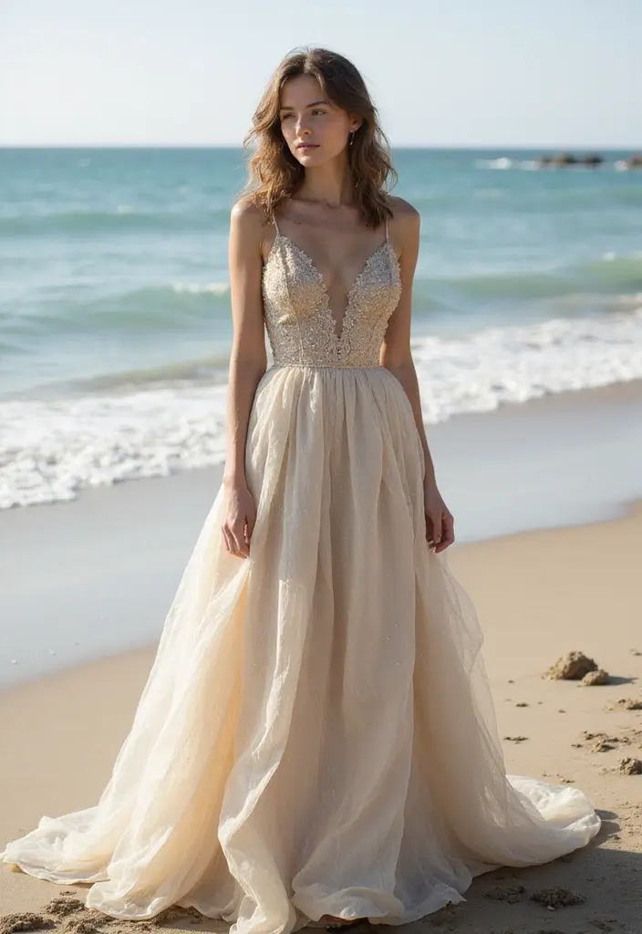 27 Beach Wedding Ideas That Feel Breezy and Beautiful - 5. Upcycled Wedding Attire