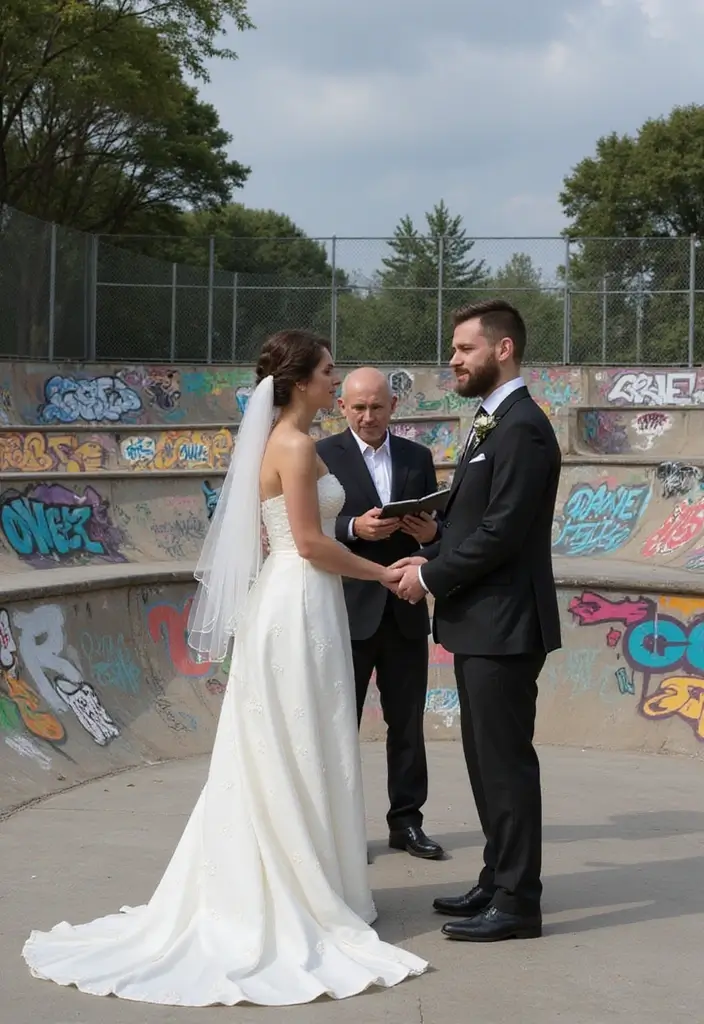 27 Budget Wedding Venue Ideas That Feel Dreamy and Affordable - 22. Skate Parks