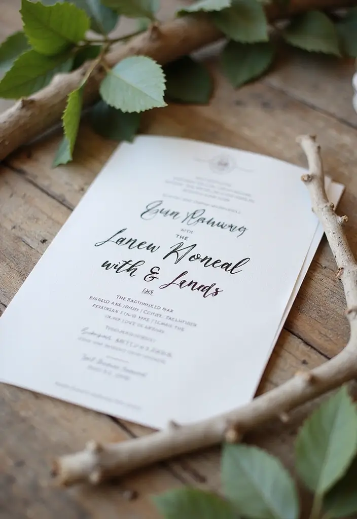 27 Engagement Invite Ideas That Stand Out - 21. Eco-Friendly Calligraphy