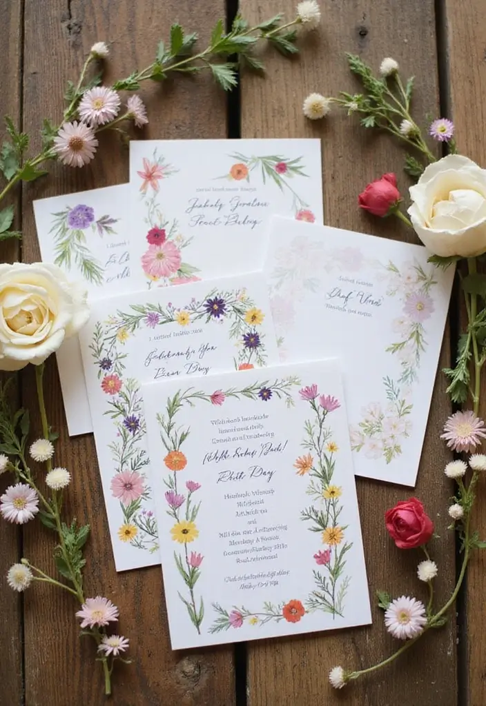27 Engagement Invite Ideas That Stand Out - 24. DIY Dried Flower Invitations
