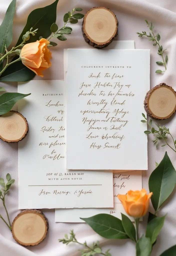 27 Engagement Invite Ideas That Stand Out - 25. Calligraphed Wooden Slices