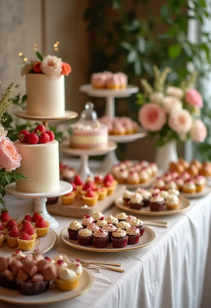 27 Home Reception Ideas That Feel Cozy - 14. A Sweet Dessert Table