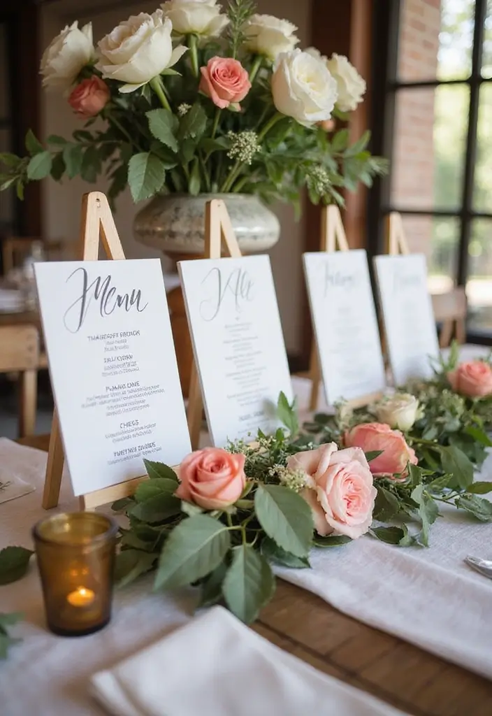 27 Home Reception Ideas That Feel Cozy - 22. Handwritten Menus