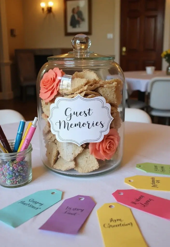 27 Home Reception Ideas That Feel Cozy - 24. Guest Memories Jar
