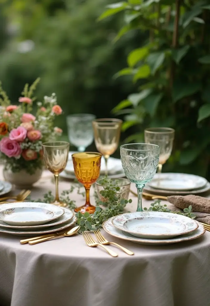 27 Home Reception Ideas That Feel Cozy - 7. Vintage Tableware