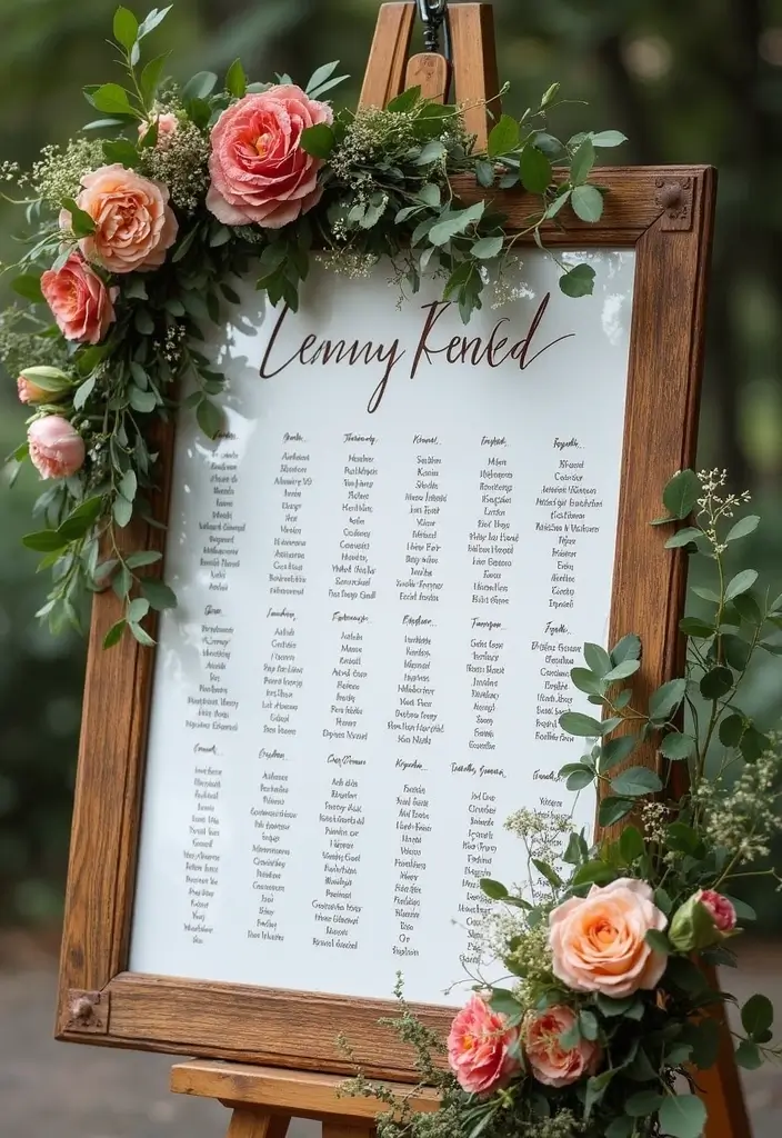 27 Home Reception Ideas That Feel Cozy - 8. Personalized Seating Charts