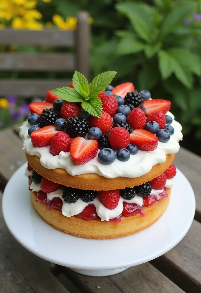 27 One Year Anniversary Cake Ideas That Celebrate Love - 20. Berry Delight Cake