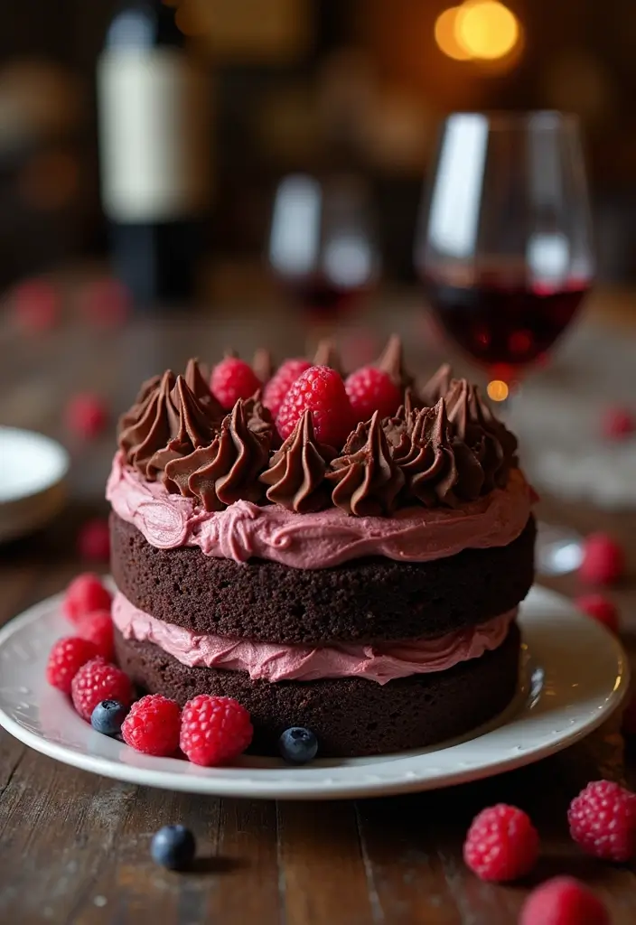 27 One Year Anniversary Cake Ideas That Celebrate Love - 23. Red Wine Chocolate Cake