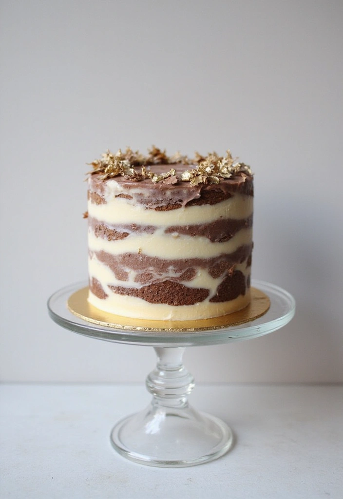 27 One Year Anniversary Cake Ideas That Celebrate Love - 5. Elegant Marble Cake