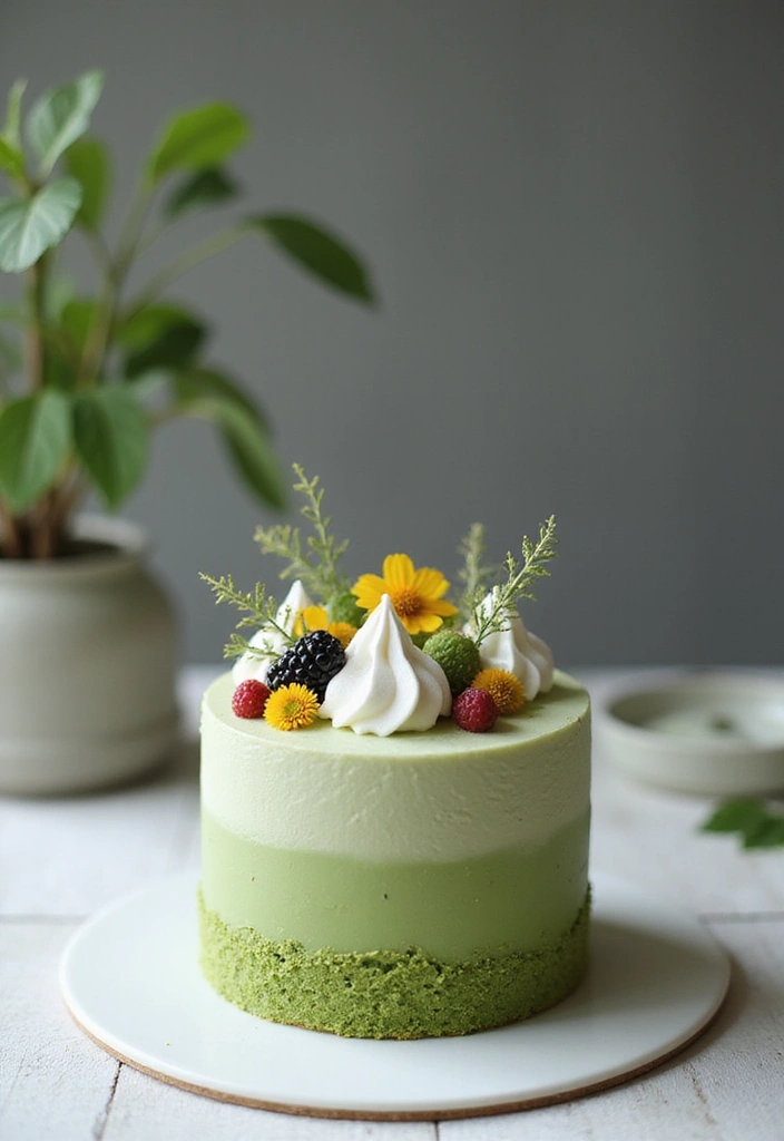 27 One Year Anniversary Cake Ideas That Celebrate Love - 9. Matcha Green Tea Cake