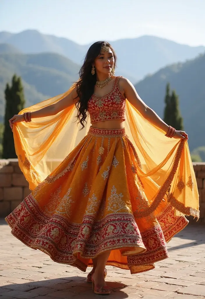 27 Photo Ideas With Lehenga That Highlight The Outfit - 11. Movement and Flow