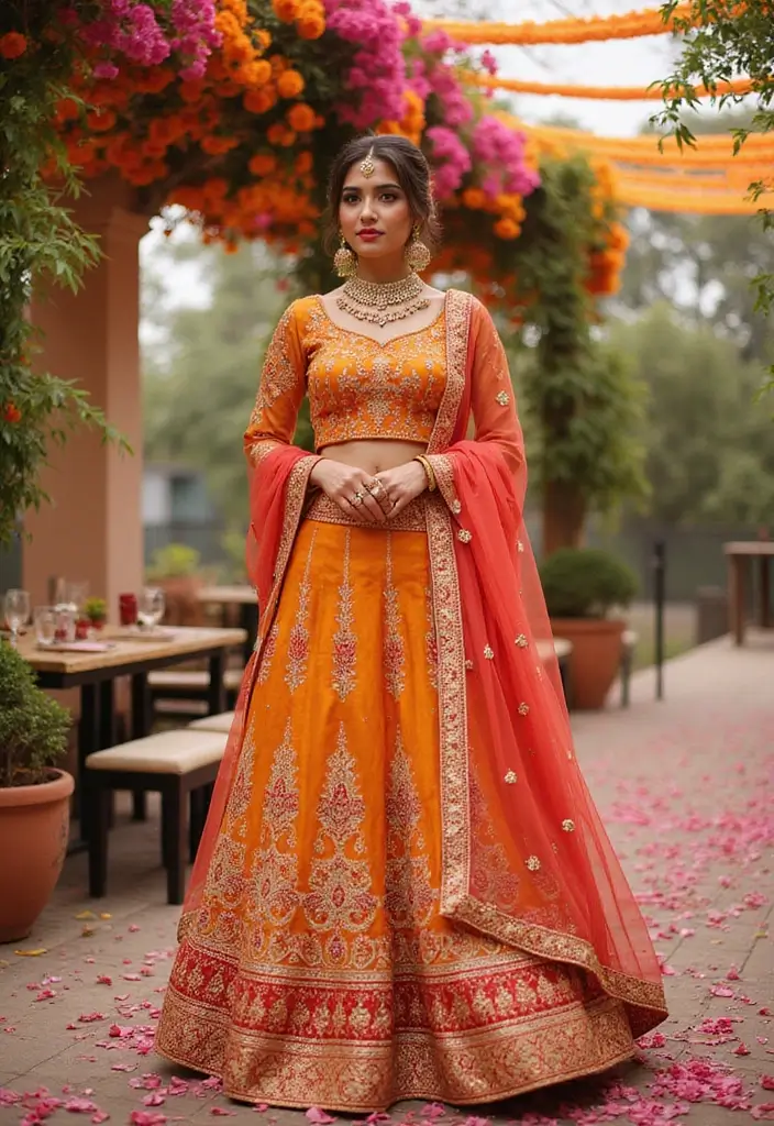 27 Photo Ideas With Lehenga That Highlight The Outfit - 13. Color Coordination