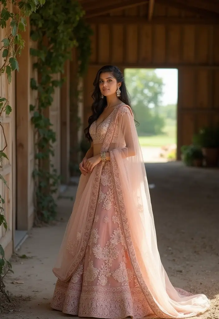 27 Photo Ideas With Lehenga That Highlight The Outfit - 2. Rustic Charm