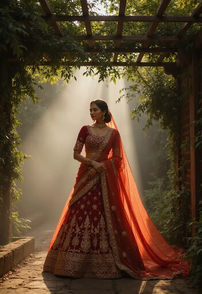27 Photo Ideas With Lehenga That Highlight The Outfit - 23. Utilizing Shadows