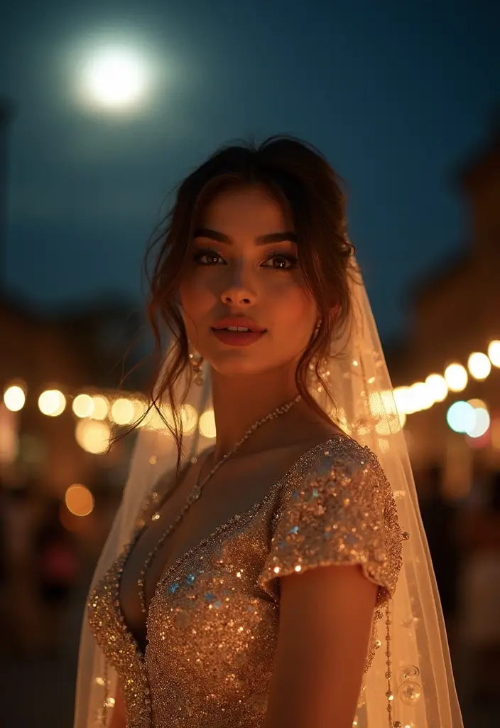 27 Photo Ideas With Lehenga That Highlight The Outfit - 26. Nighttime Elegance