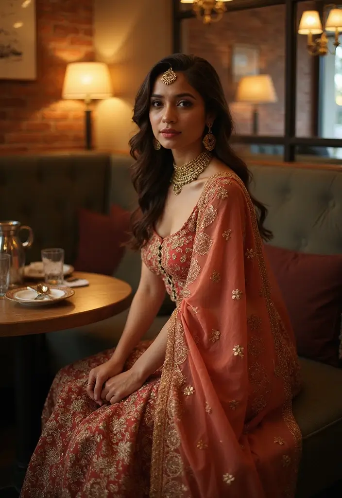 27 Photo Ideas With Lehenga That Highlight The Outfit - 6. Intimate Indoor Settings