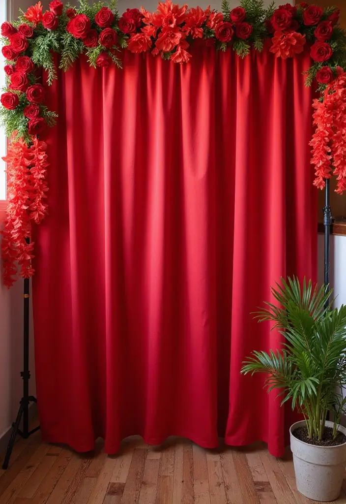 27 Red Bridal Shower Ideas That Radiate Passion - 11. Photo Booth with Red Props