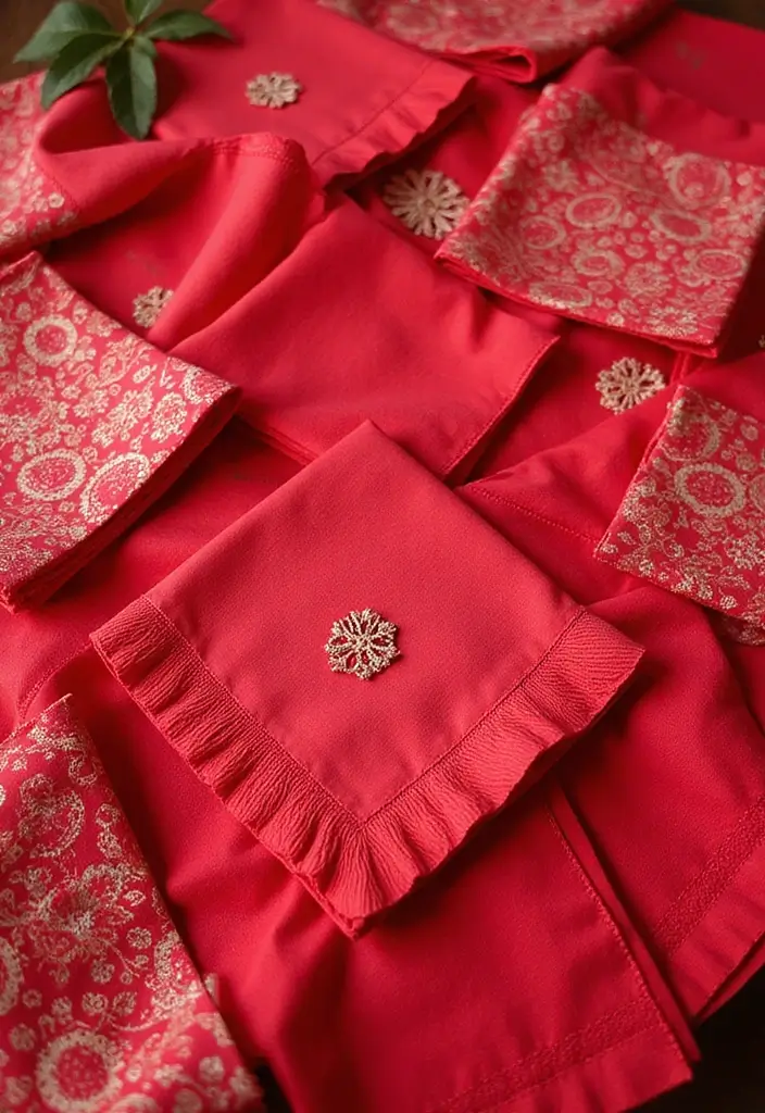 27 Red Bridal Shower Ideas That Radiate Passion - 13. Personalized Red Cocktail Napkins