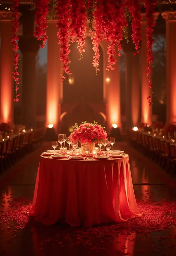 27 Red Bridal Shower Ideas That Radiate Passion - 17. Sweetheart Table