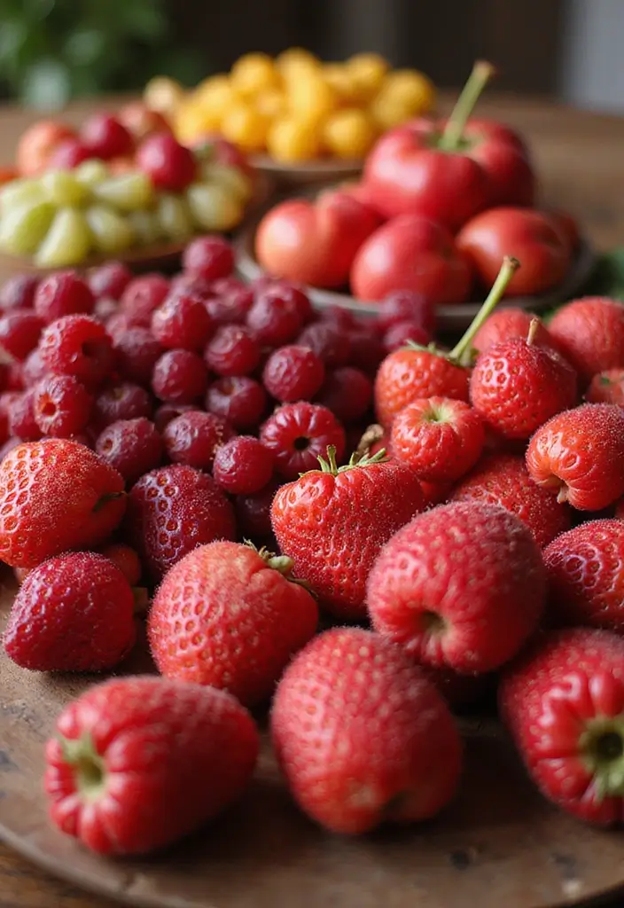 27 Red Bridal Shower Ideas That Radiate Passion - 19. Red Fruit Display