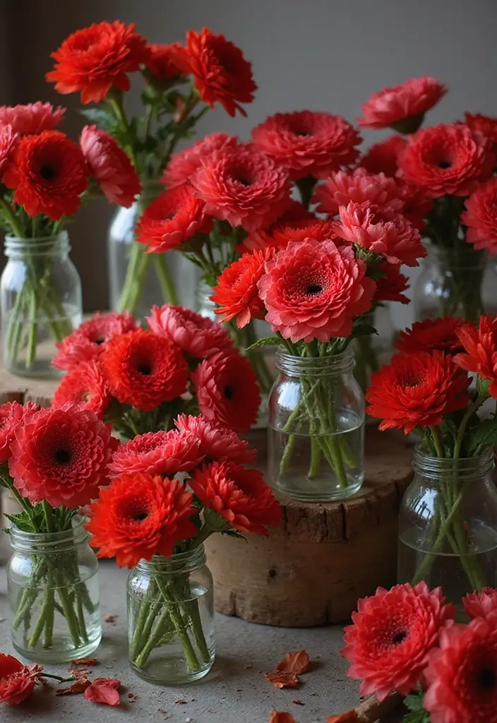 27 Red Bridal Shower Ideas That Radiate Passion - 4. Red Floral Bouquets