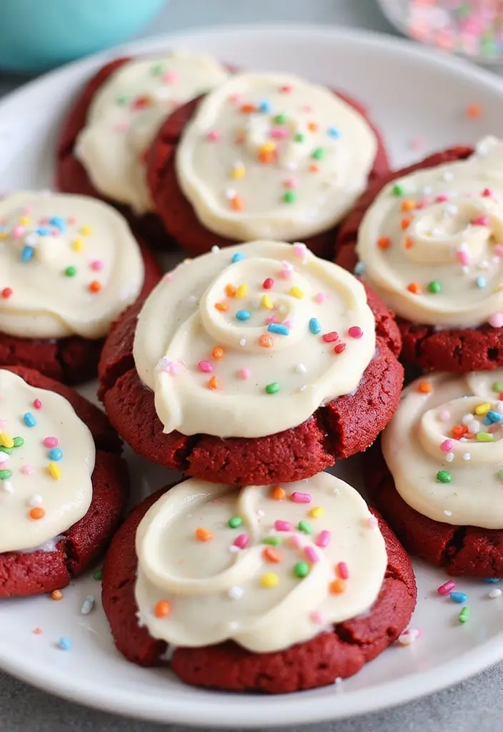 27 Red Bridal Shower Ideas That Radiate Passion - 5. Red Velvet Cookies