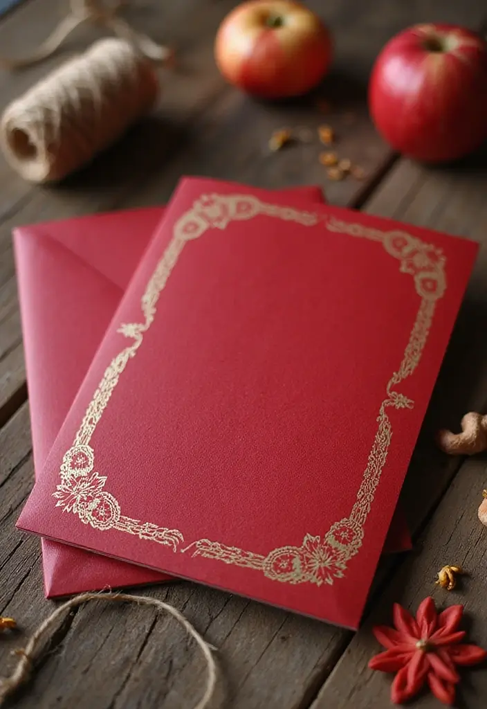 27 Red Bridal Shower Ideas That Radiate Passion - 7. Vintage Red Invitations