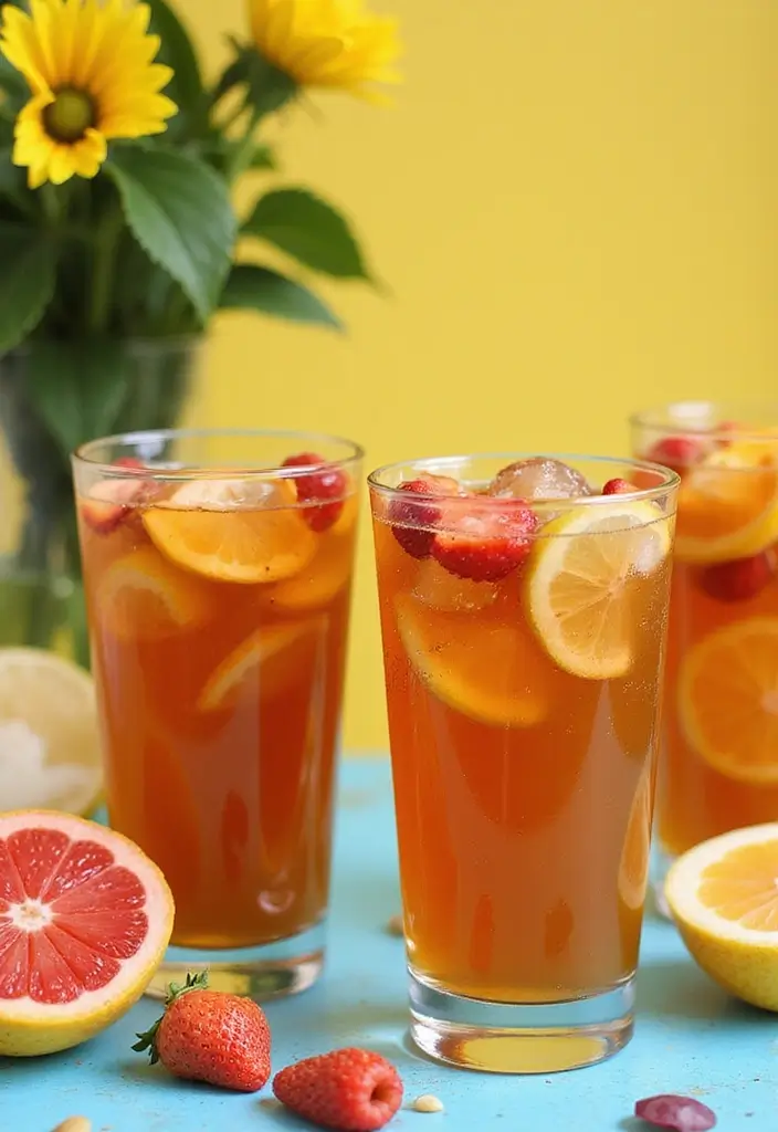 27 Wedding Refreshment Ideas Guests Will Appreciate - 17. Fruit-Infused Iced Tea