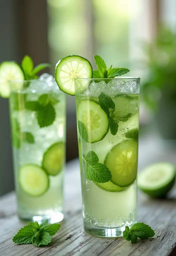 27 Wedding Refreshment Ideas Guests Will Appreciate - 19. Refreshing Cucumber Mint Cooler
