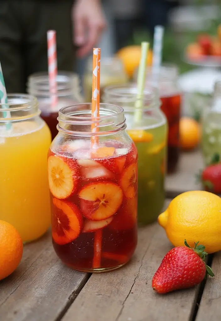 27 Wedding Refreshment Ideas Guests Will Appreciate - 21. DIY Fruit Soda Jars