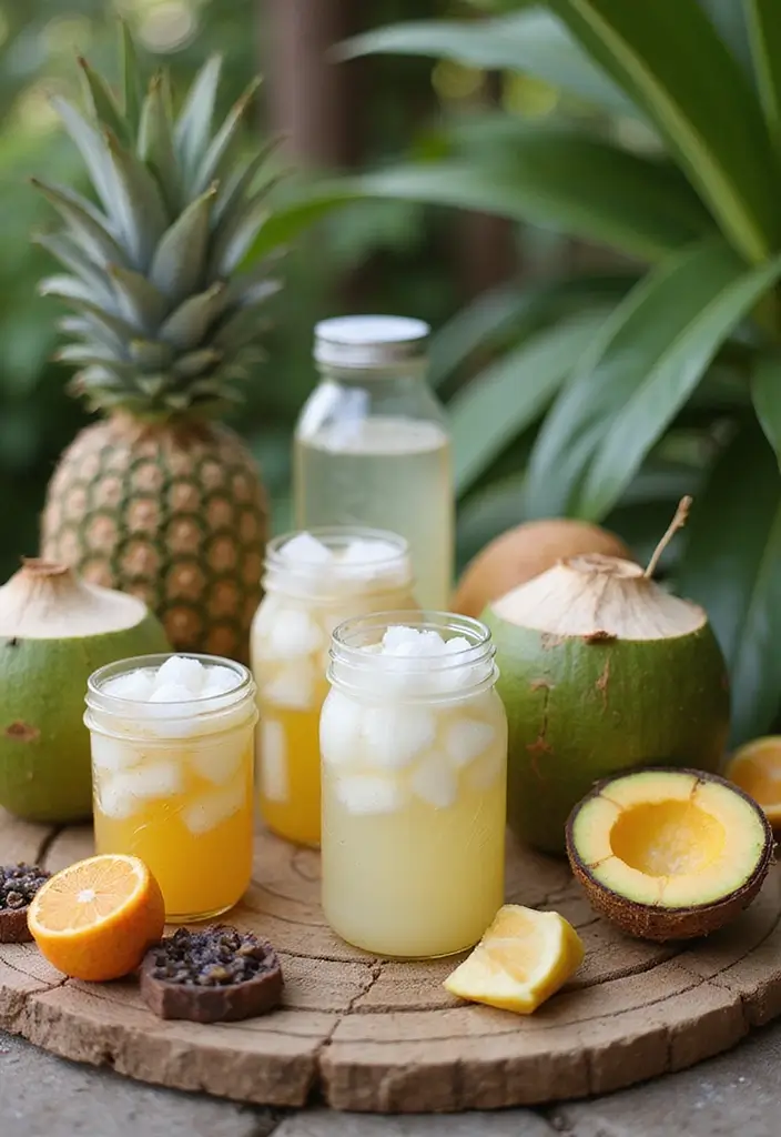 27 Wedding Refreshment Ideas Guests Will Appreciate - 9. Flavored Coconut Water Station