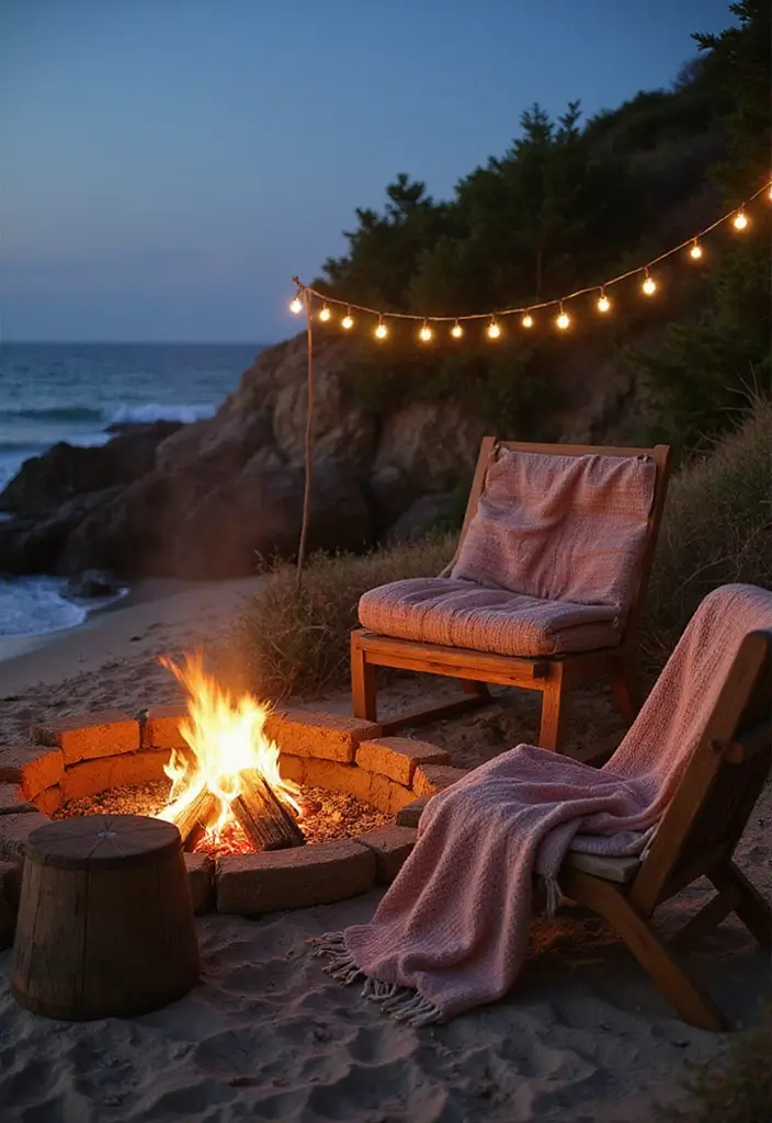 28 Beach Bridal Shower Ideas That Feel Breezy and Elegant - 14. Rustic Beach Bonfire