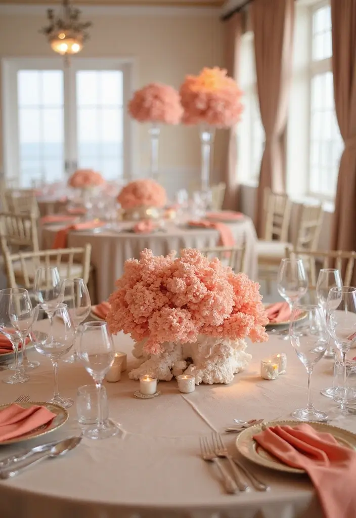 28 Beach Bridal Shower Ideas That Feel Breezy and Elegant - 22. Coral and Pearl Decor