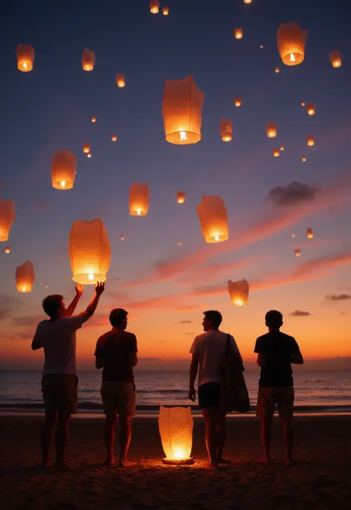 28 Beach Bridal Shower Ideas That Feel Breezy and Elegant - 27. Eco-Friendly Lantern Release