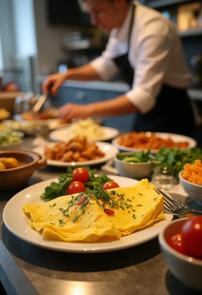 28 Breakfast Wedding Ideas That Feel Cozy and Unique - 10. Omelet Station Delight