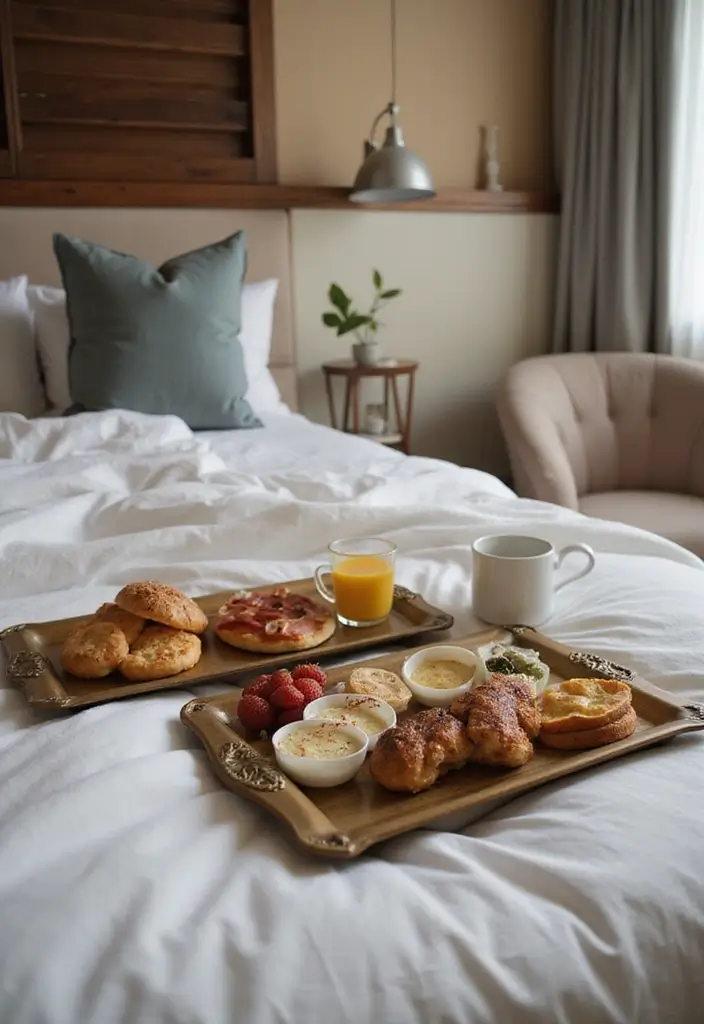 28 Breakfast Wedding Ideas That Feel Cozy and Unique - 15. Unique Breakfast-In-Bed Experience