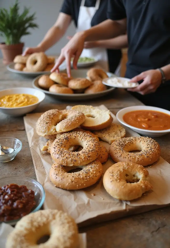 28 Breakfast Wedding Ideas That Feel Cozy and Unique - 17. DIY Bagel Bar