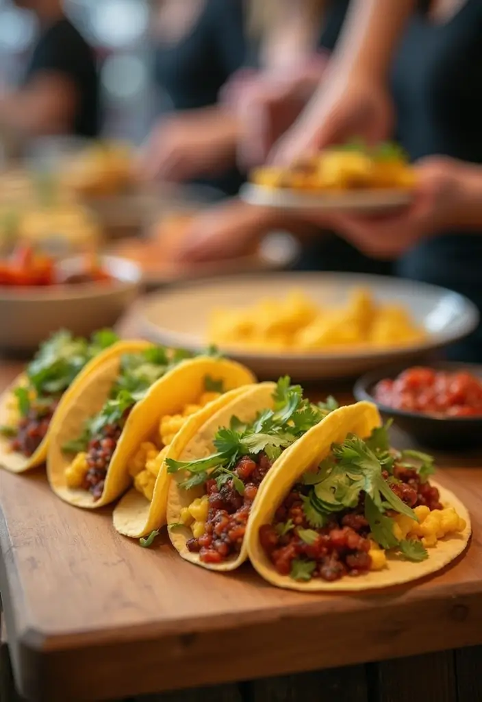 28 Breakfast Wedding Ideas That Feel Cozy and Unique - 2. DIY Breakfast Tacos