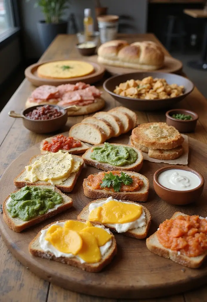 28 Breakfast Wedding Ideas That Feel Cozy and Unique - 3. Artisan Toast Station