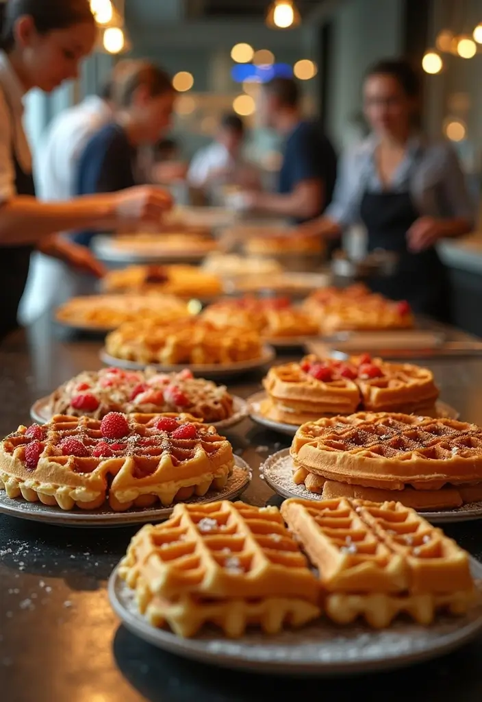 28 Breakfast Wedding Ideas That Feel Cozy and Unique - 5. Waffle Wonderland